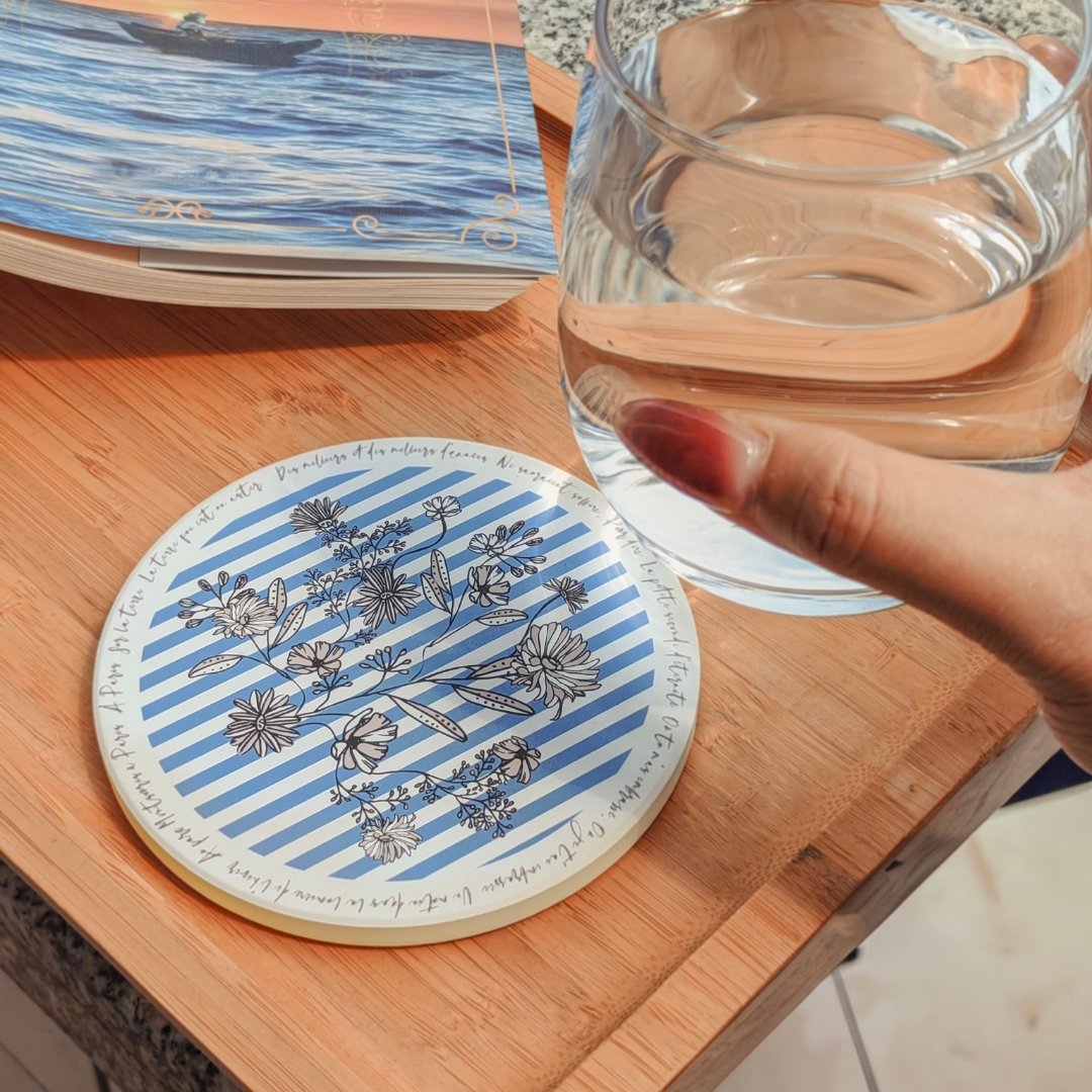 Wild Blue Yonder De Cerisier Ceramic Coaster
