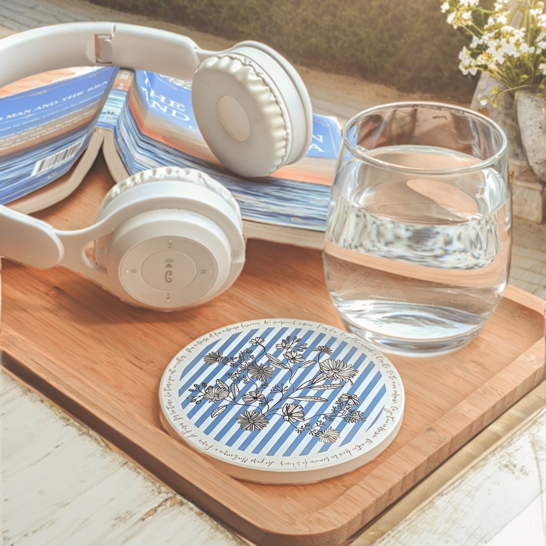 Wild Blue Yonder De Cerisier Ceramic Coaster