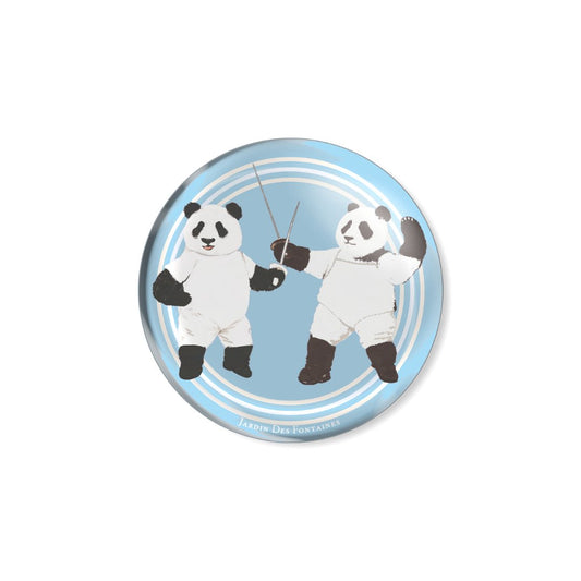 Panda Fencing Crystal Fridge Magnet