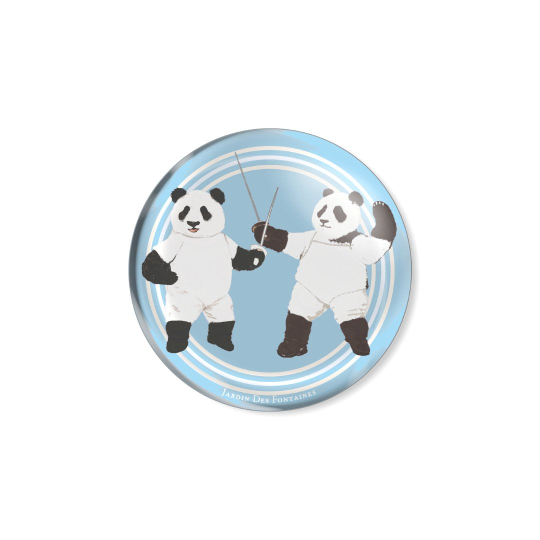 Panda Fencing Crystal Fridge Magnet