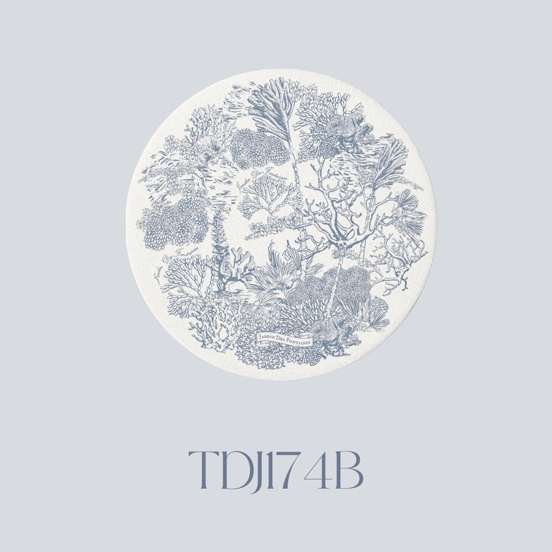 Toile De Jouy Dusty Blue Ceramic Coaster