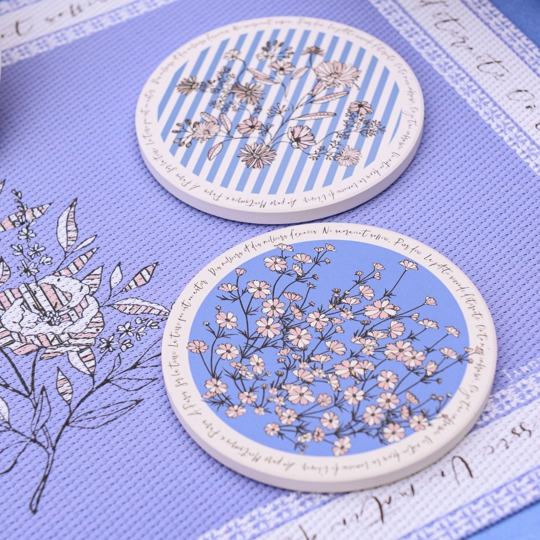 Wild Blue Yonder De Cerisier Ceramic Coaster
