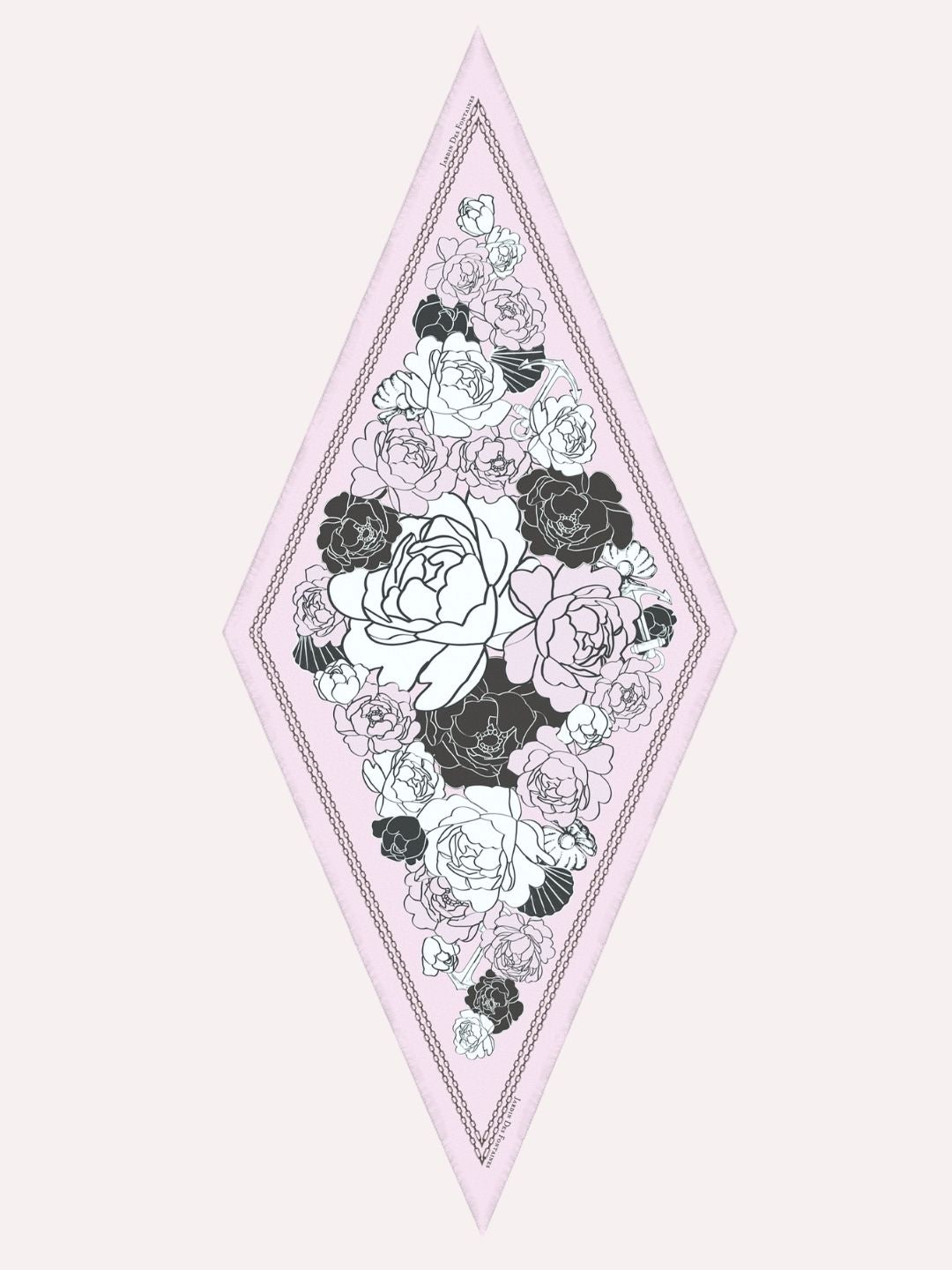 Classy and Fabulous Peony Diamond Shape Silky Scarf