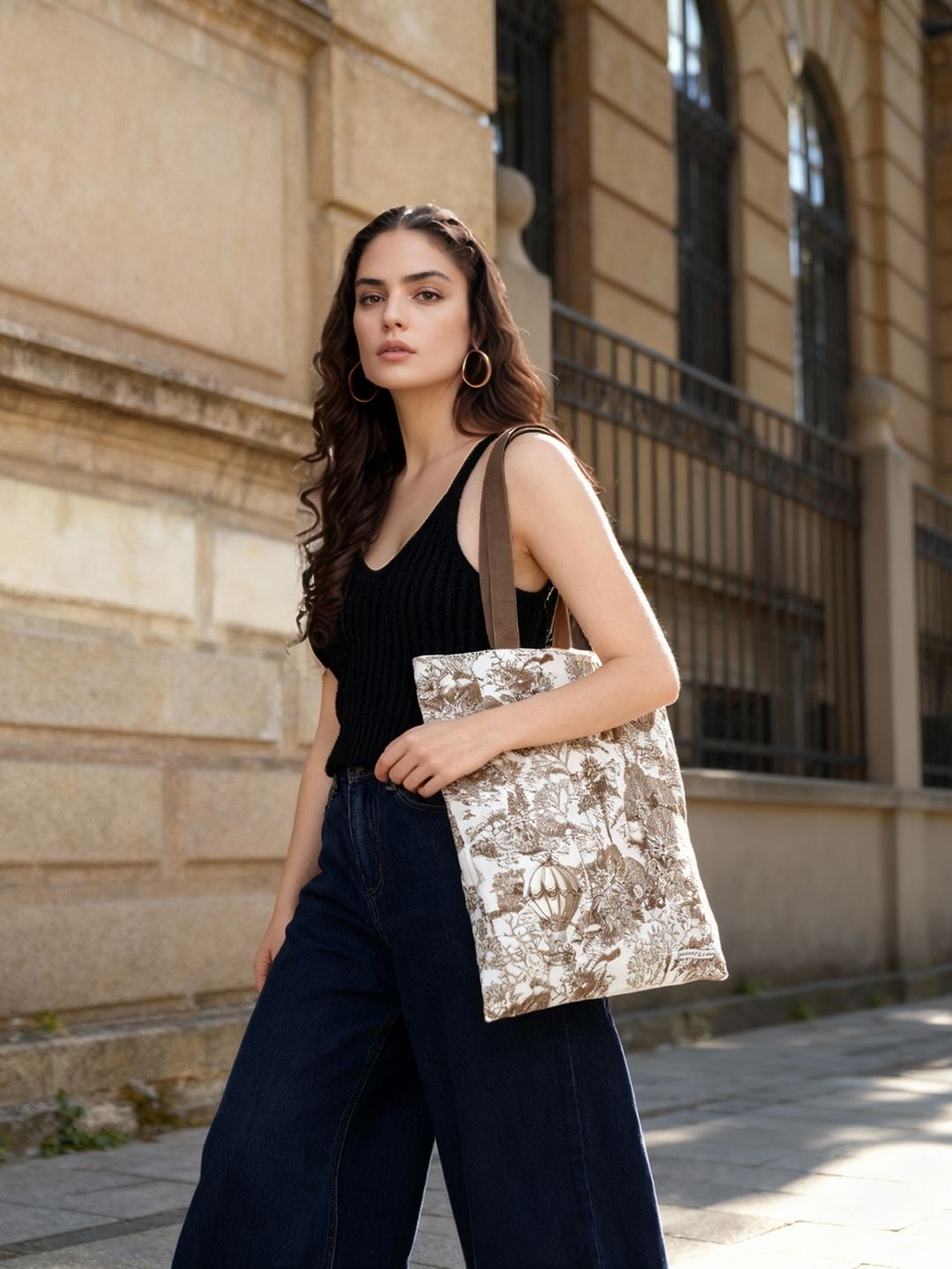 Toile De Jouy Cedar Brown Tote Bag