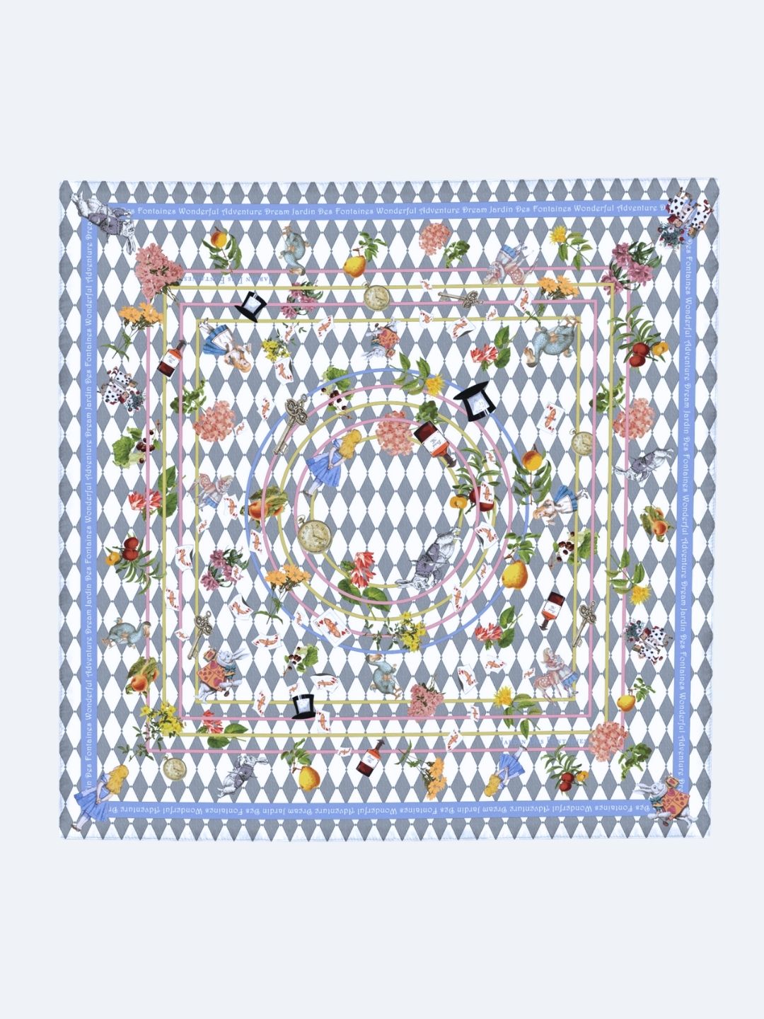 Wonderful Adventure Dream Gray Argyle Scarf (60cm)