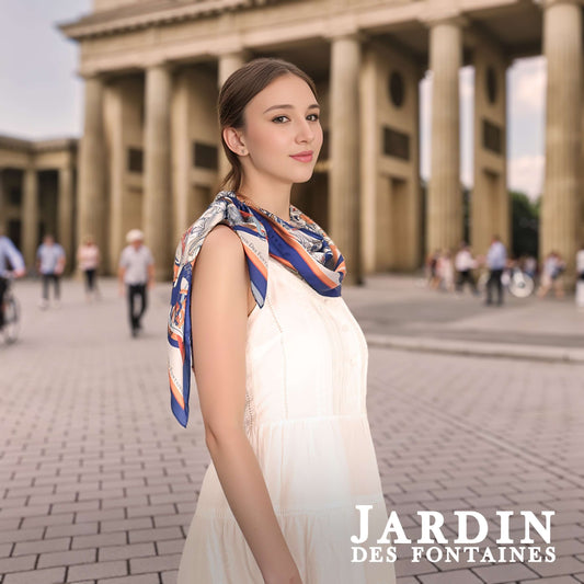 Enchanting Blue Voyage Silky Scarf (90cm)