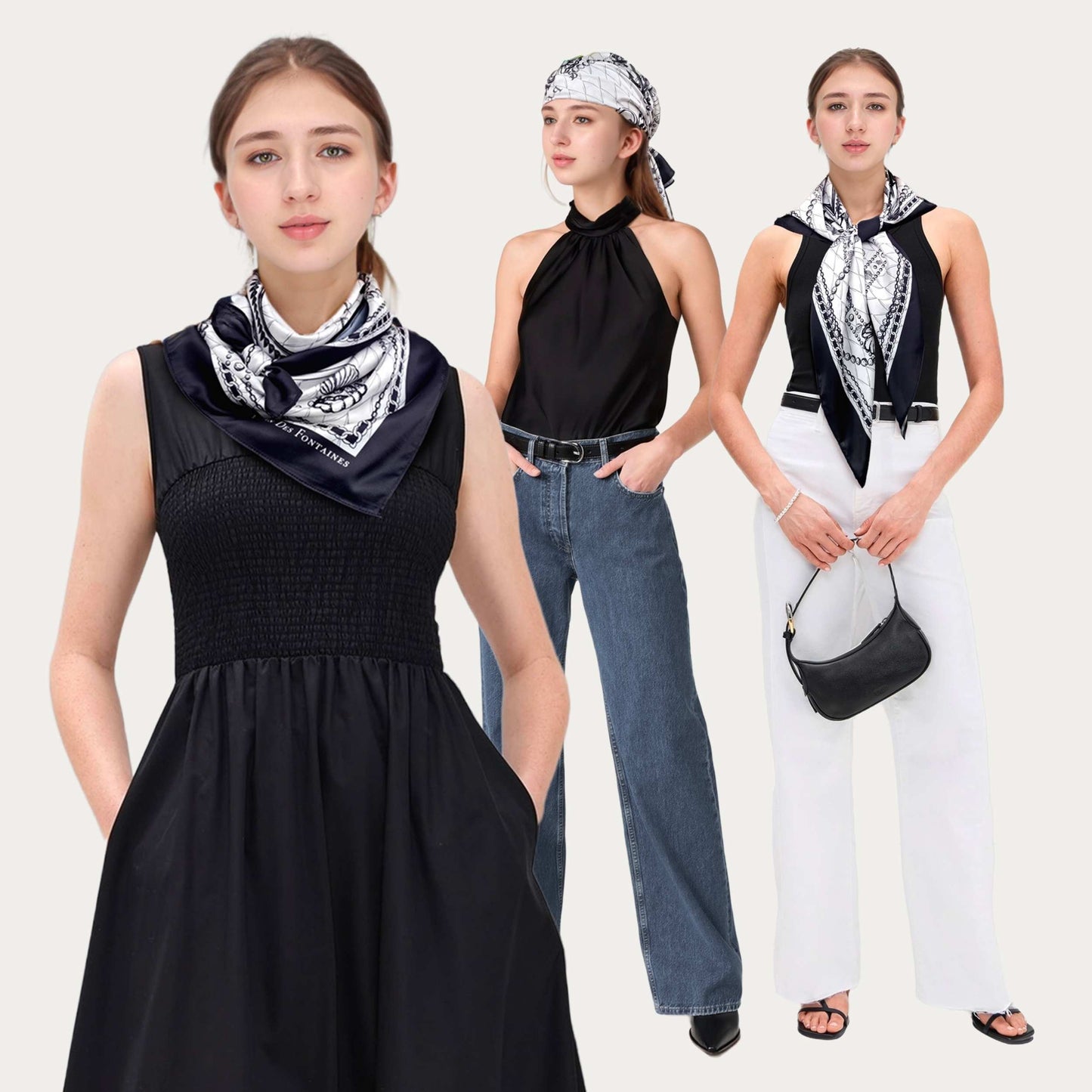 Classy and Fabulous Anchor Silky Scarf (90cm)