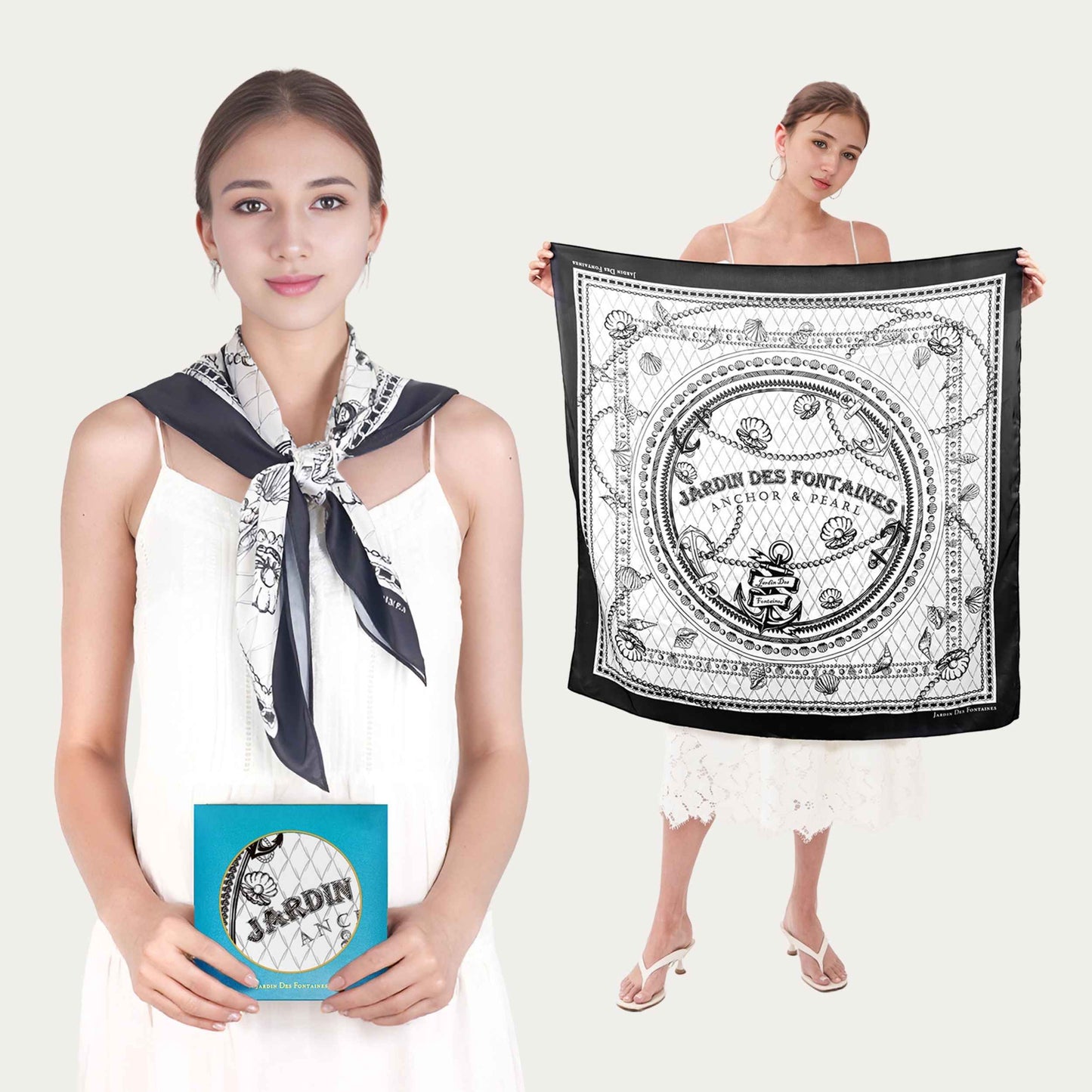Classy and Fabulous Anchor Silky Scarf (90cm)