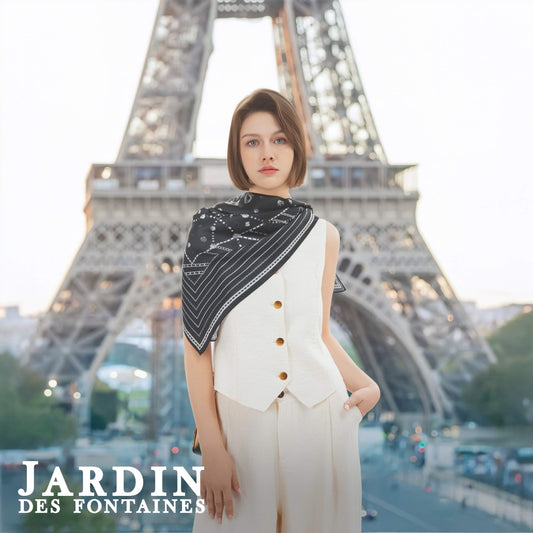 Classy and Fabulous Ink Black Silky Scarf (90cm)