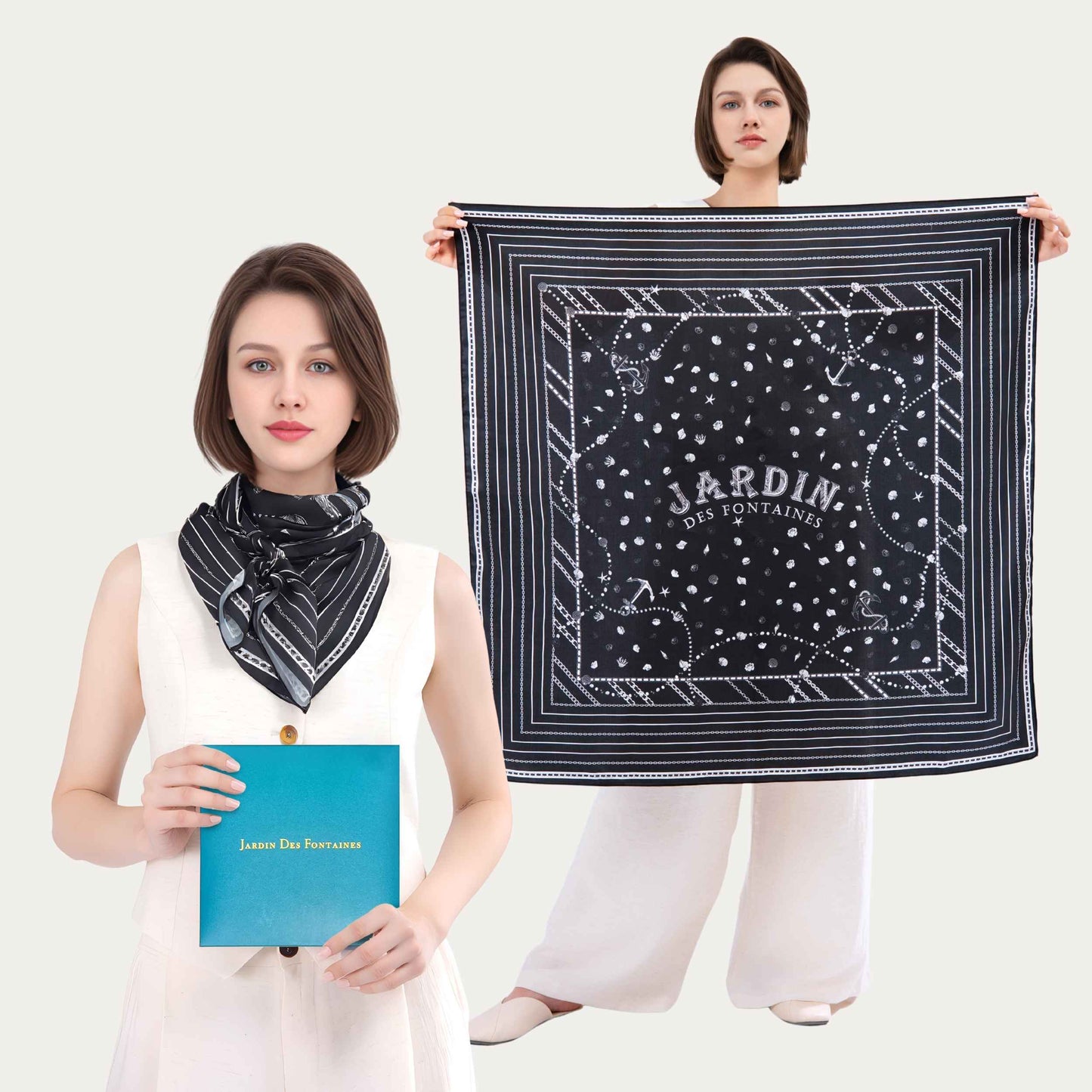 Classy and Fabulous Ink Black Silky Scarf (90cm)