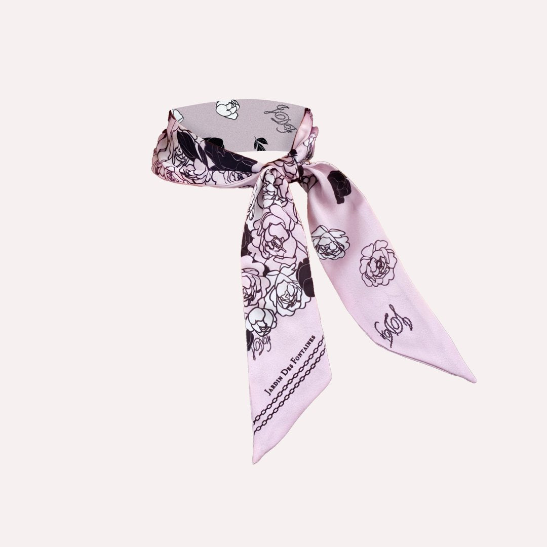 Classy and Fabulous Dutch Peony Twilly Silky Scarf (85cm)