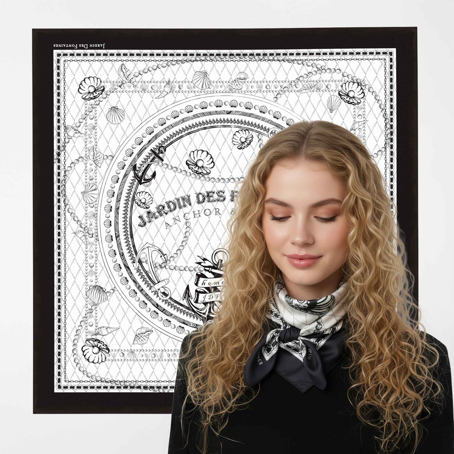 Twinning Outfits | Classy and Fabulous Anchor Silky Scarf