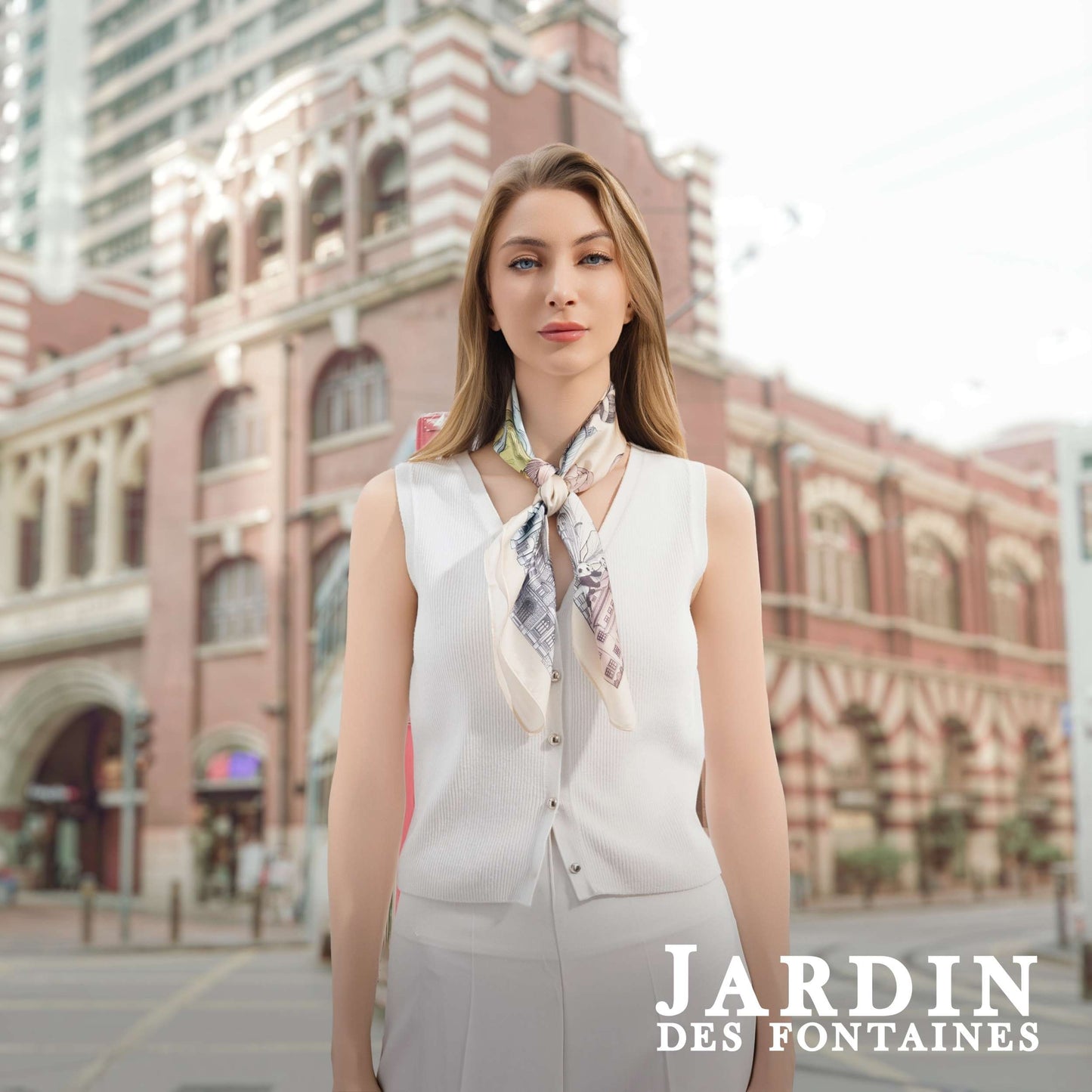 City Tales Honey Beige Silky Scarf (70cm)