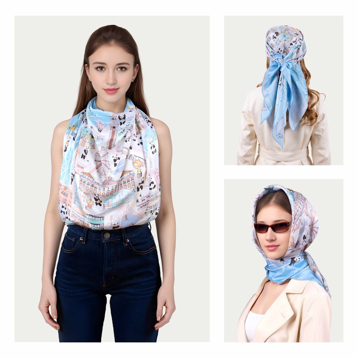 Lion Rock Silky Scarf (90cm)