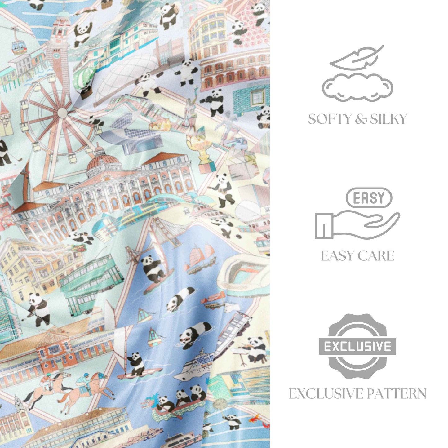 Lion Rock Silky Scarf (90cm)