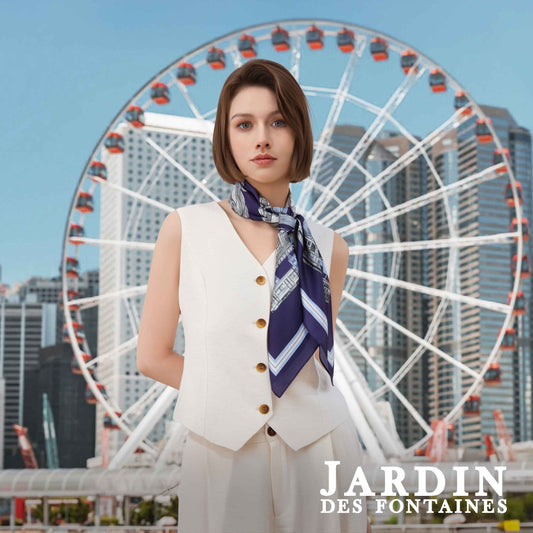 City Tales Silky Navy Scarf (90cm)