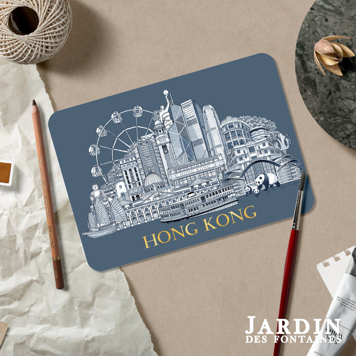 City Tales Hot Stamping Postcard