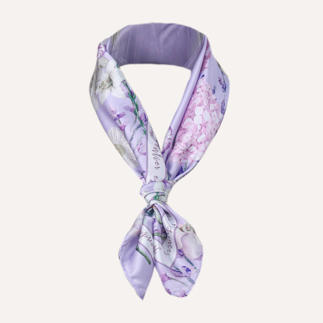 Secret Violet Garden Eustoma Silky Scarf (60cm)