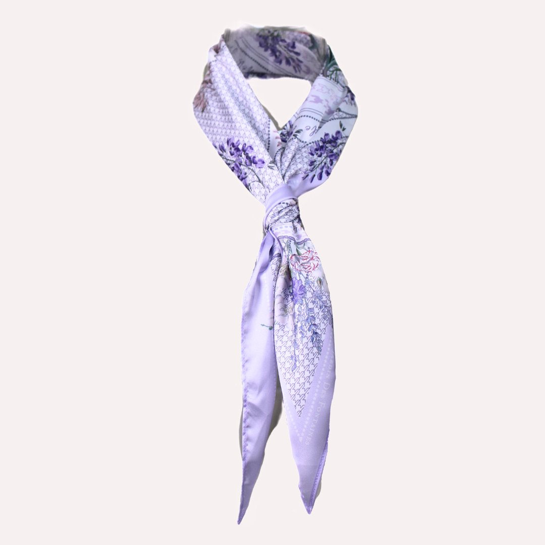 Secret Violet Garden Houndstooth Diamond Silky Scarf
