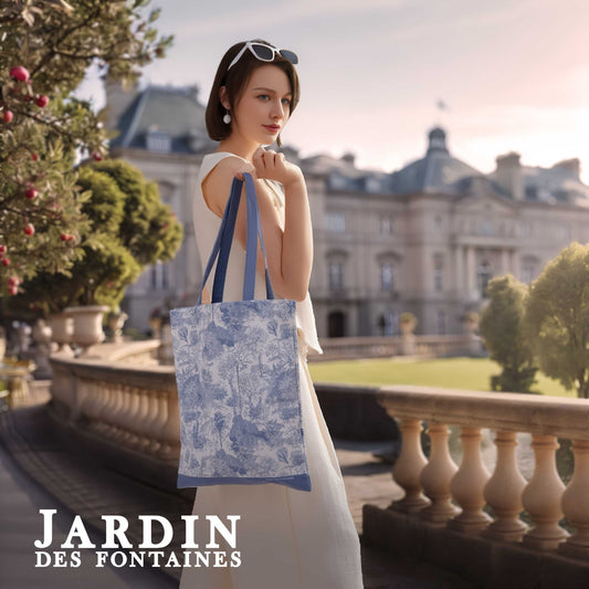 Toile De Jouy Coral and Tree Tote Bag