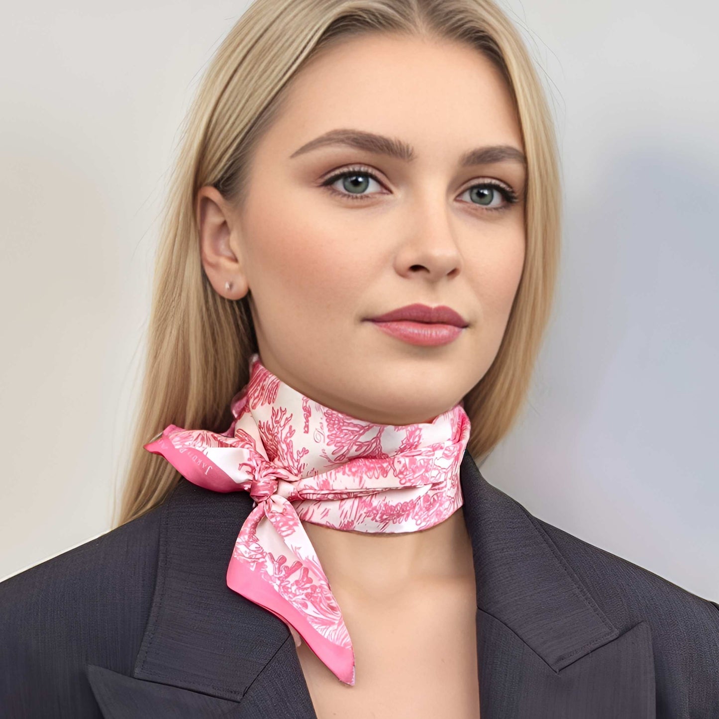 Twinning Outfits | Toile De Jouy Pink Silky Scarf