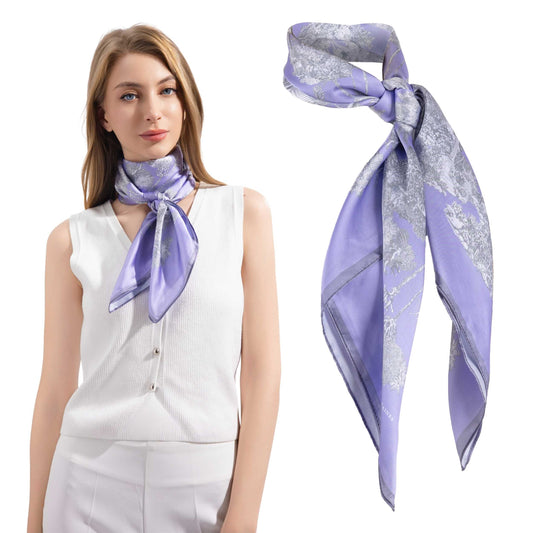 Toile De Jouy Subaqueous Palace Purple Silky Scarf (90cm)
