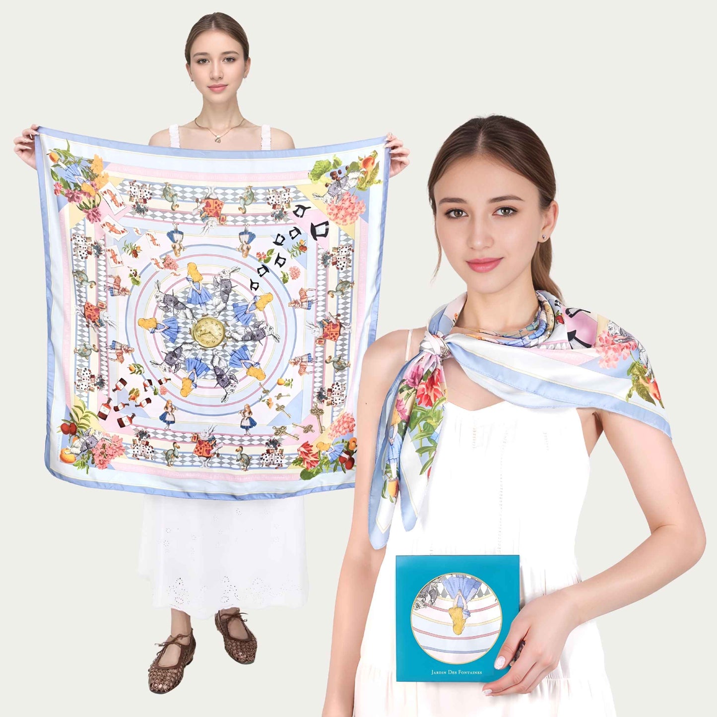 Wonderful Adventure Dream Blue Tuo Watch Silky Scarf (90cm)