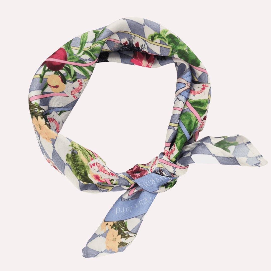 Wonderful Adventure Dream Blue Argyle Silky Scarf (45cm)