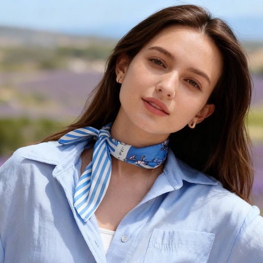 Wild Blue Yonder Sanvitalia Silky Scarf (45cm)