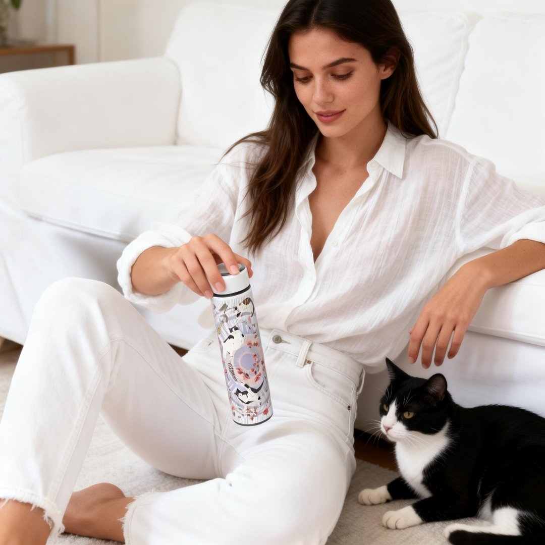 Yogis Cat and Flower Cat Crown Vacuum Bottle (500ml)