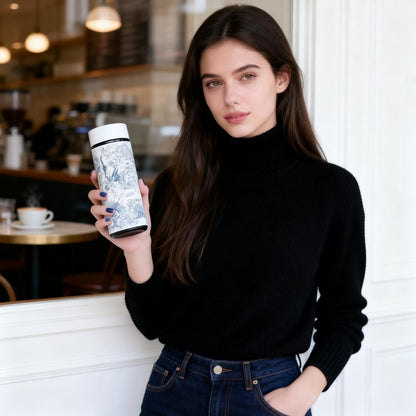 Toile De Jouy Dusty Blue Vacuum Bottle (360ml)