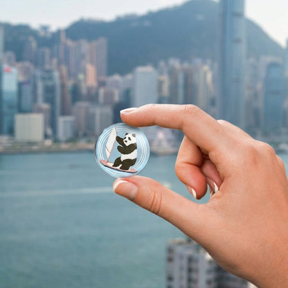 Panda Windsurfing Crystal Fridge Magnet