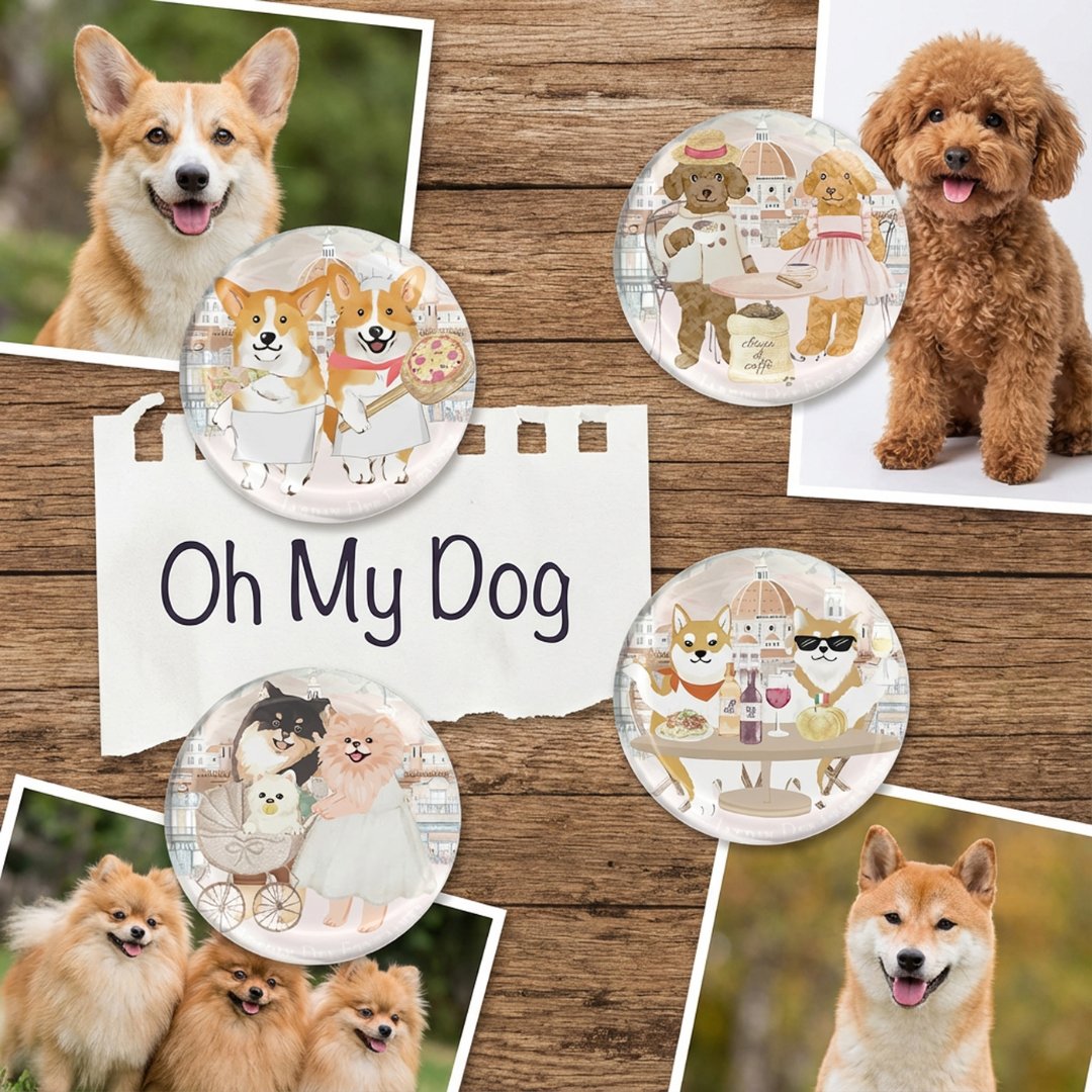 Oh My Dog Crystal Fridge Magnet