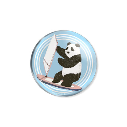 Panda Windsurfing Crystal Fridge Magnet