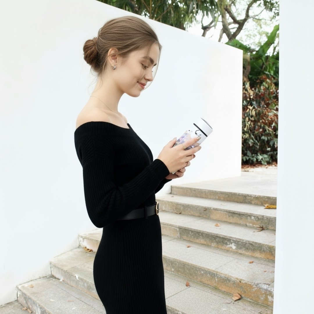 Yogis Cat and FlowerRain Of Cat Vacuum Bottle (360ml)