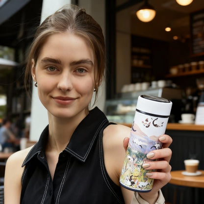 Yogis Cat and FlowerRain Of Cat Vacuum Bottle (360ml)