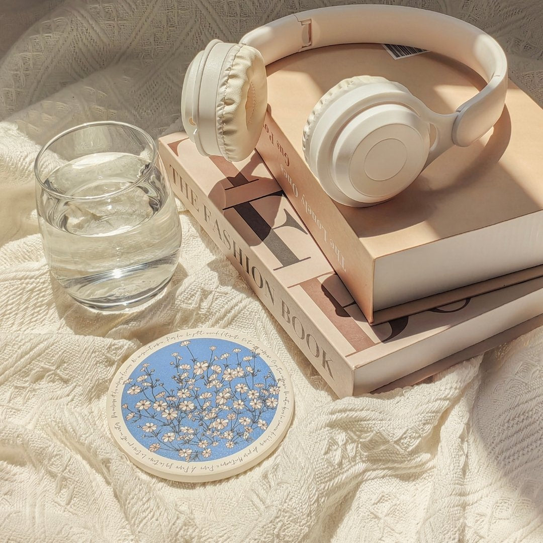 Wild Blue Yonder De Cerisier Ceramic Coaster