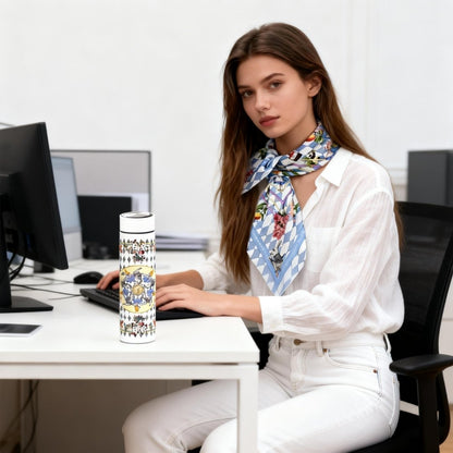 Wonderful Adventure Dream Blue Argyle Vacuum Bottle (500ml)