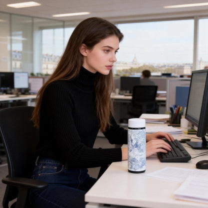 Toile De Jouy Dusty Blue Vacuum Bottle (360ml)