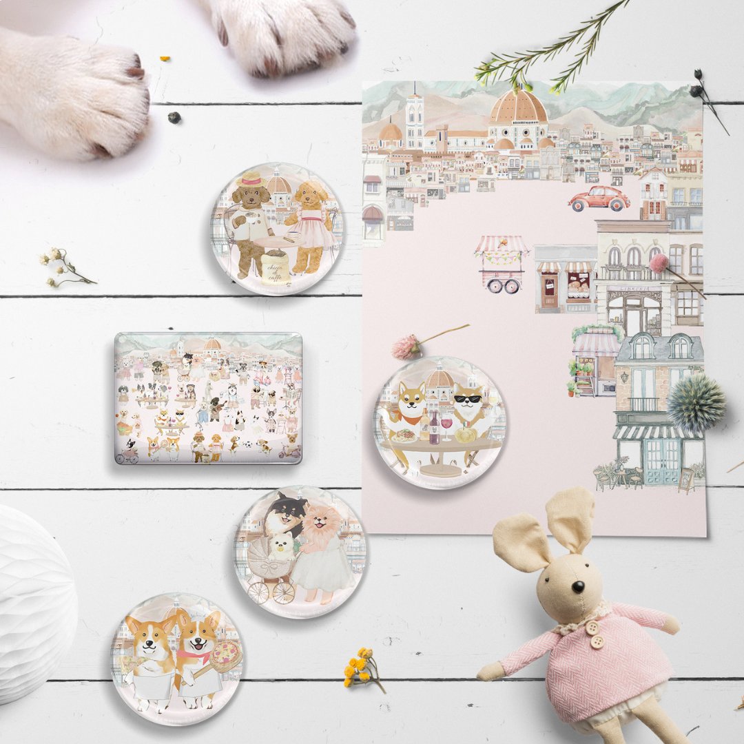 Oh My Dog Florence & Dogs Crystal Fridge Magnet