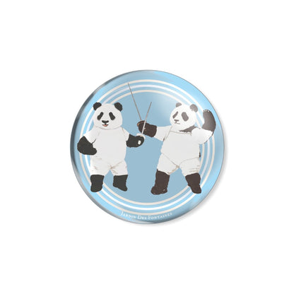 Panda Fencing Crystal Fridge Magnet