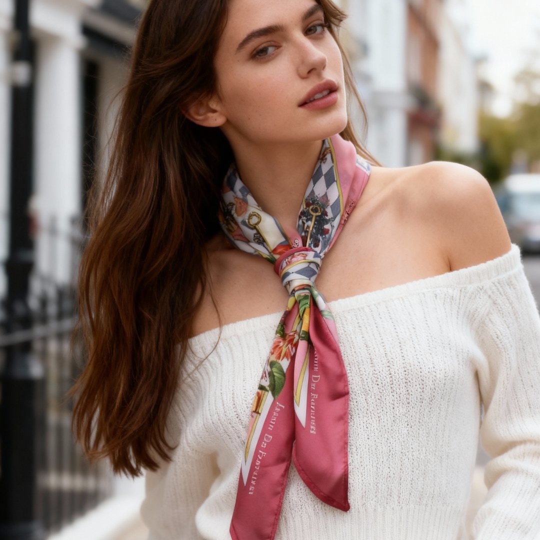 Wonderful Adventure Dream Pink Tuo Watch Diamond Silky Scarf