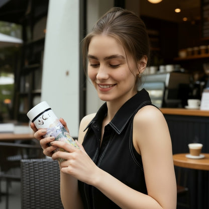 Yogis Cat and FlowerRain Of Cat Vacuum Bottle (360ml)