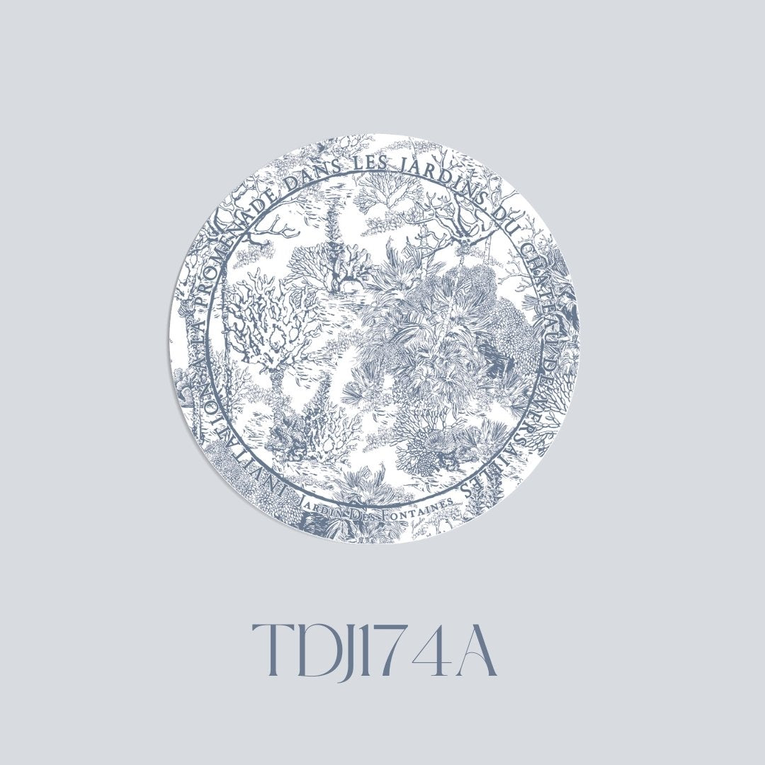 Toile De Jouy Dusty Blue Ceramic Coaster