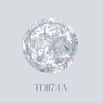 Toile De Jouy Dusty Blue Ceramic Coaster