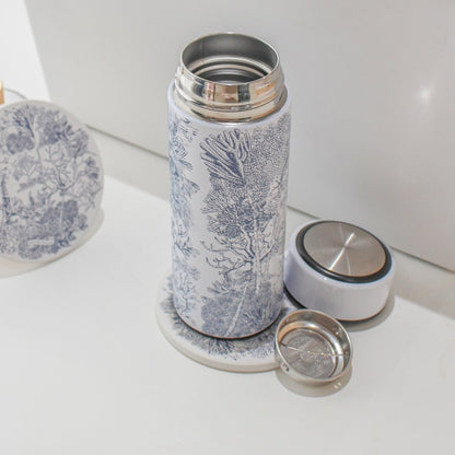 Toile De Jouy Dusty Blue Vacuum Bottle (360ml)