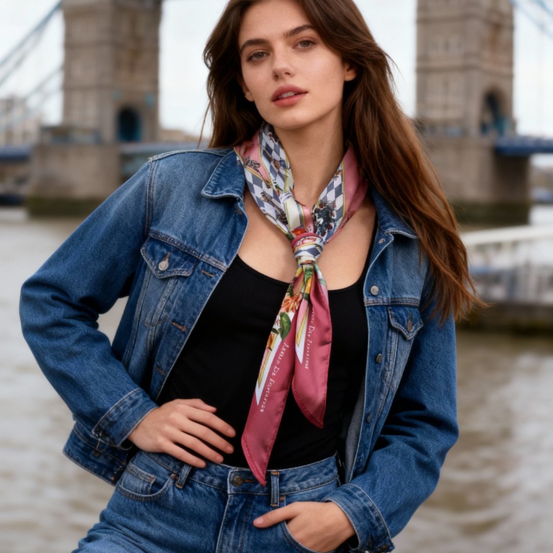 Wonderful Adventure Dream Pink Tuo Watch Diamond Silky Scarf