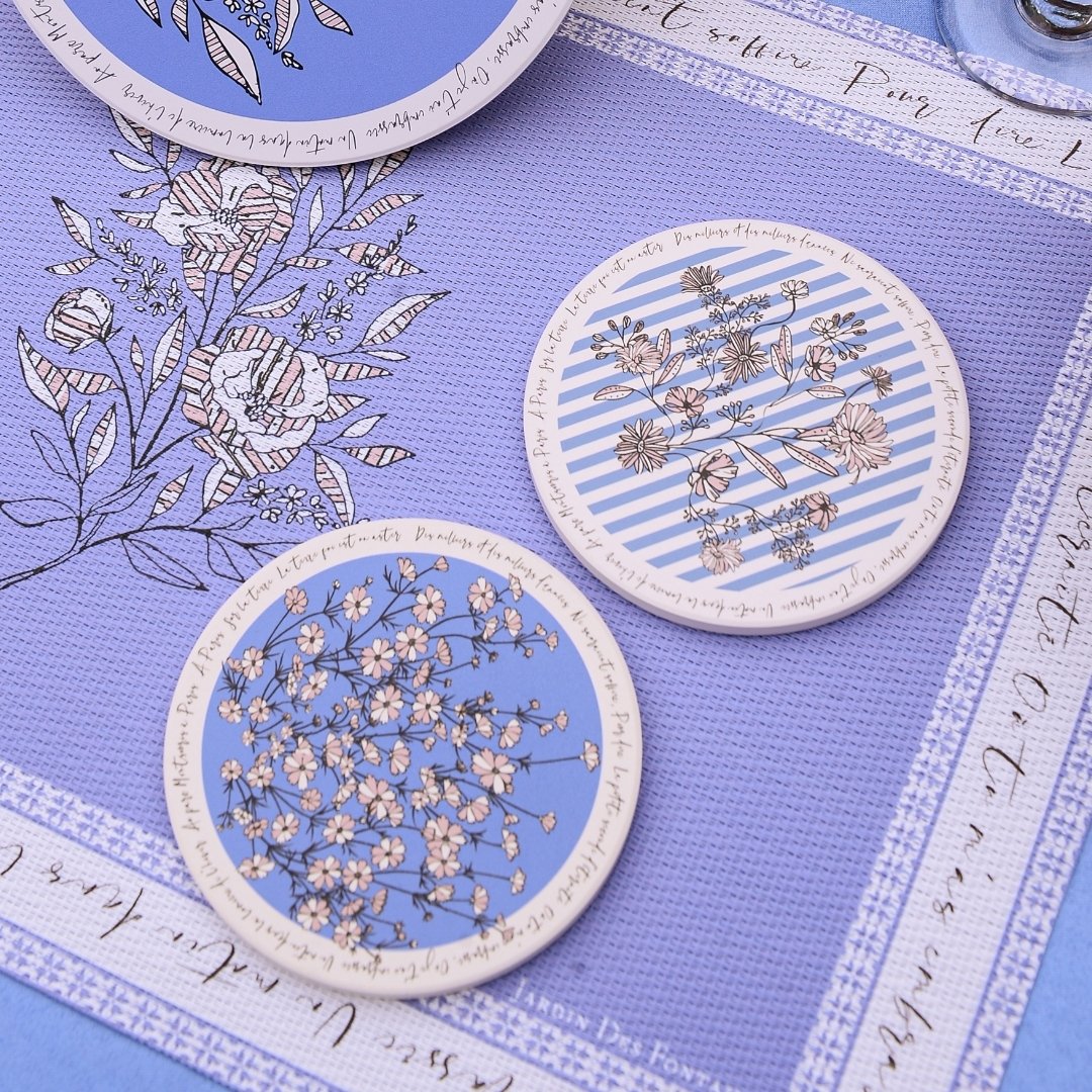 Wild Blue Yonder De Cerisier Ceramic Coaster