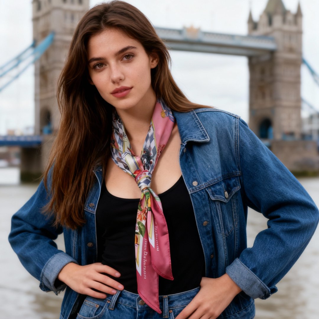 Wonderful Adventure Dream Pink Tuo Watch Diamond Silky Scarf