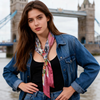 Wonderful Adventure Dream Pink Tuo Watch Diamond Silky Scarf